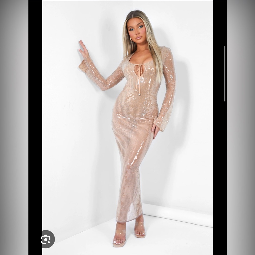 Kaiia the label gold sequined maxi dress